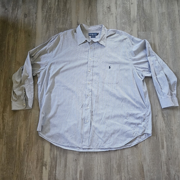 Polo by Ralph Lauren White And Blue Casual Button Down Shirt 3xb - Picture 1 of 7